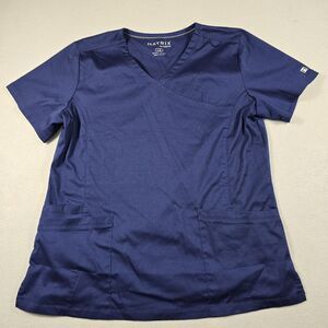 Matrix By Maevn Women's Navy Blue Scrub Top Size Large Polyester Blend